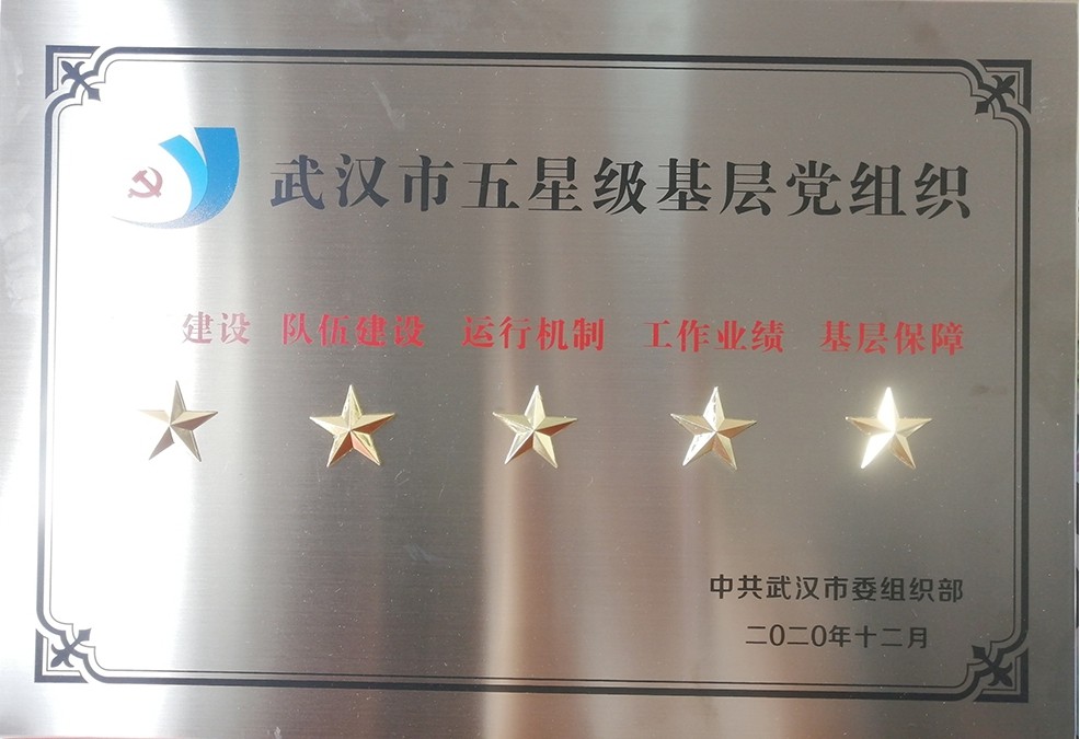 Beat365官网党委荣获“武汉市五星级党组织”荣誉称号