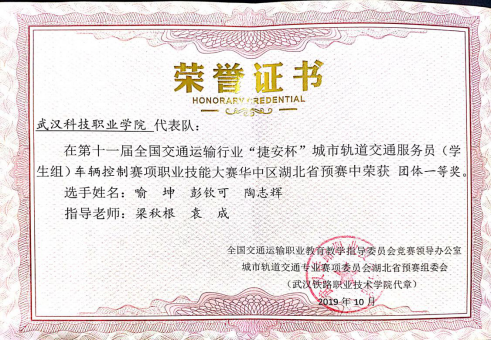 祝贺Beat365官网在2019“捷安杯”职业技能大赛（车辆控制学生组）湖北省预赛获得优异成绩